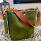 Hobo Bucket in Green Vegetable Tanned Full Grain Leather