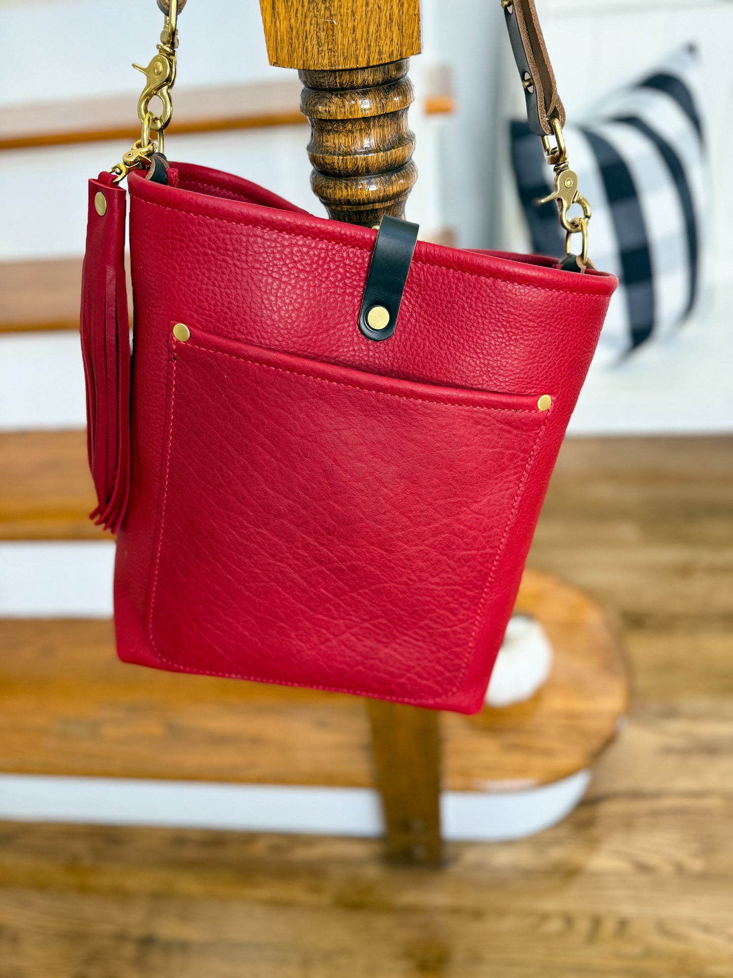 Bennett Bucket in Full Grain Red Bison