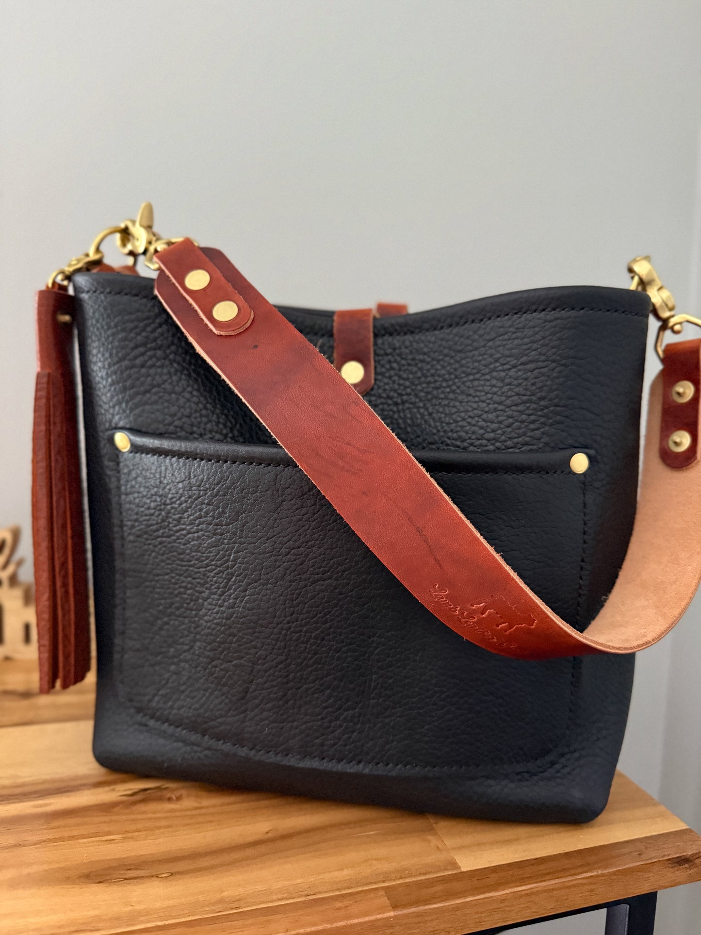 Bennett “shorty” Bucket in Horween Black Pebbled Leather