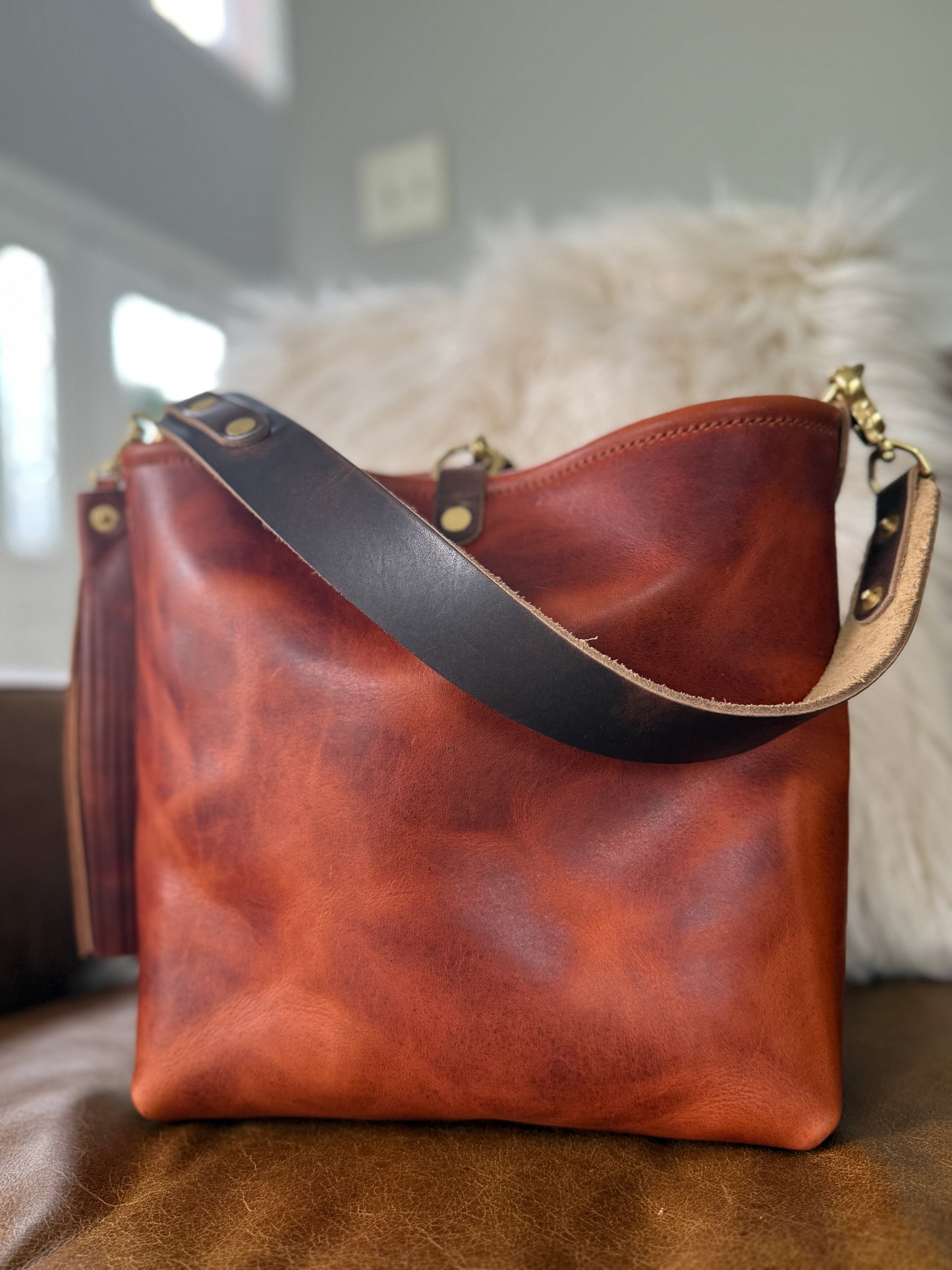 Hobo Bucket in Horween English Tan