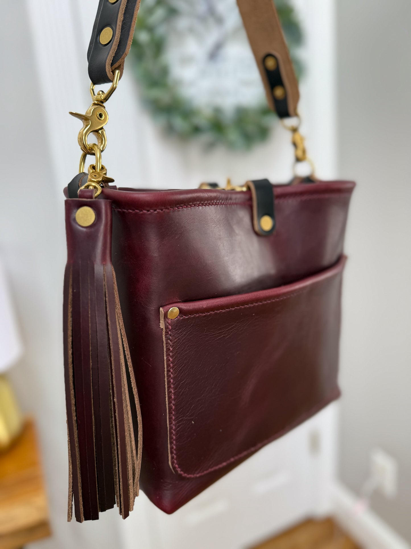 Bennett “shorty” Bucket in Horween Black Cherry Chromexcel