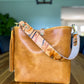 Hobo Bucket in Italian Honey Saffron Vegetable Tan w/Candy Strap
