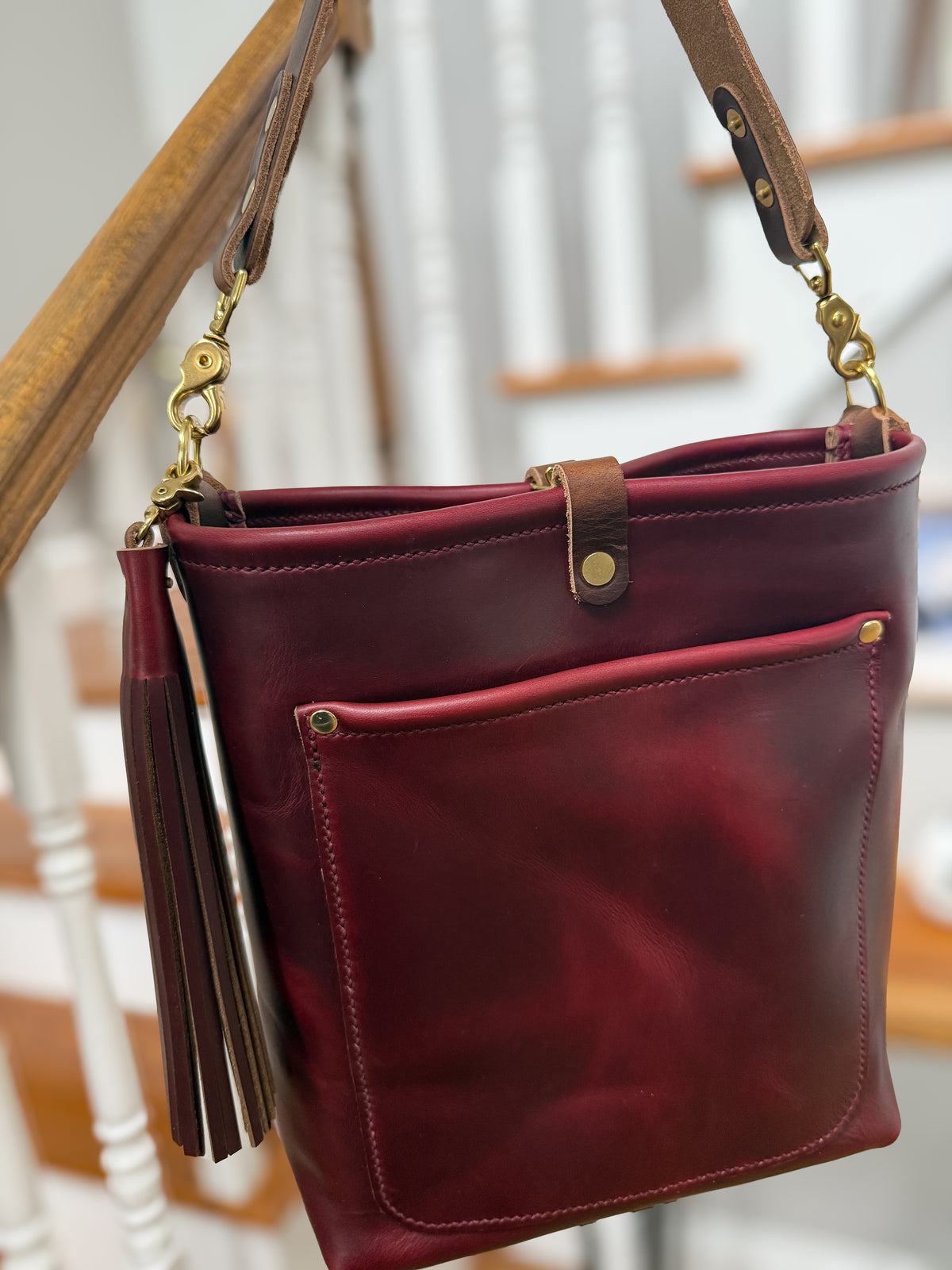 Bennett Bucket in Burgundy Chromexcel Horween