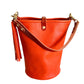 O Ring Bucket Bag in Mandarin Vachetta
