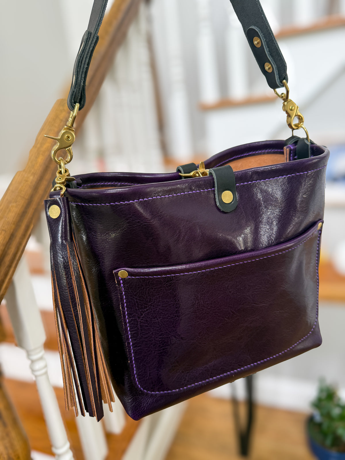 Bennett “shorty” Bucket in Eggplant Cuoio Italian Leather