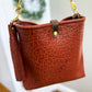 Hobo Bucket in Chestnut Full Grain Bison Leather