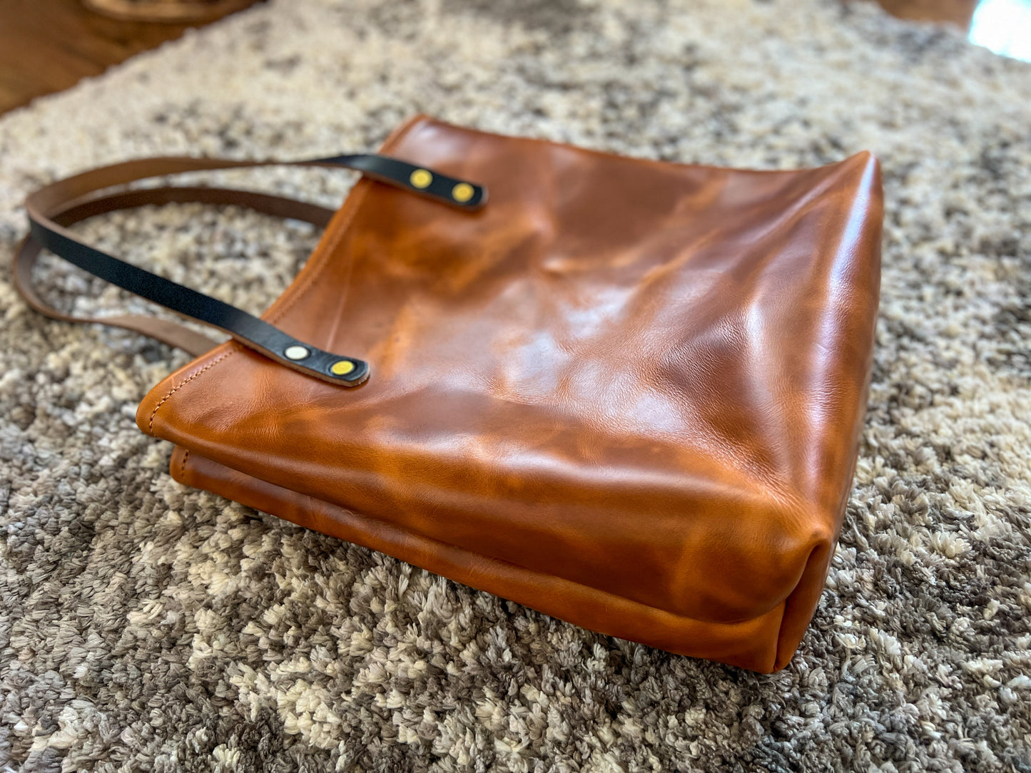 Tall Tote in Butterscotch Horween