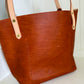 East West Tote in Tawny Full Grain Leather with foot/base