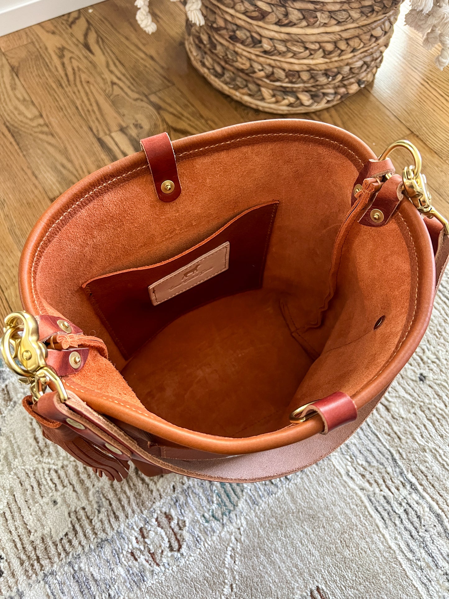 Bennett Bucket in Full Grain Cypress Leather