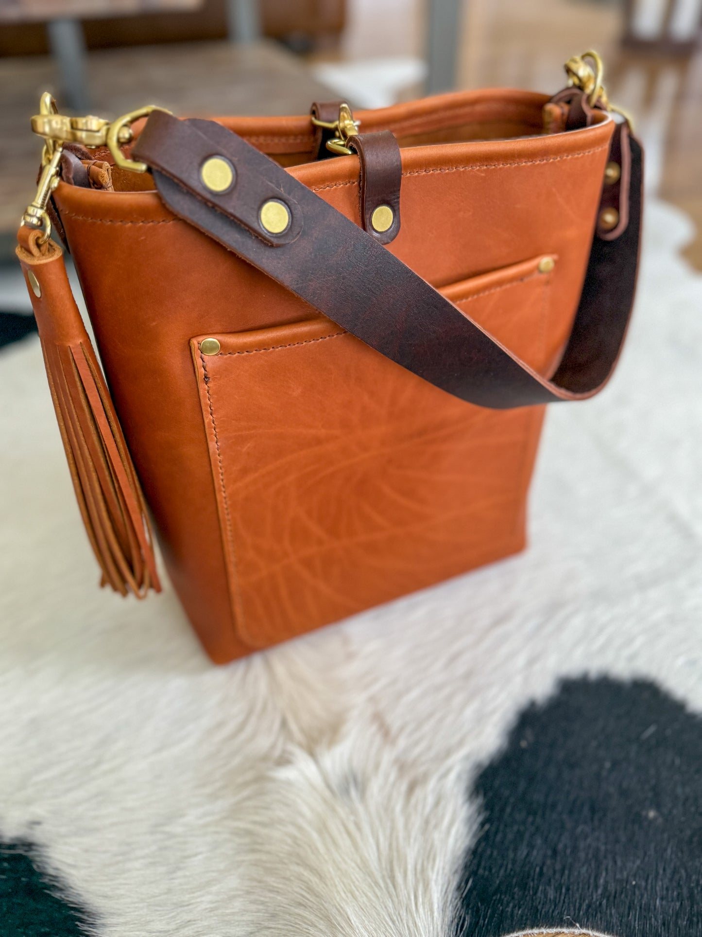 Bennett Bucket in Tawny Full Grain Leather