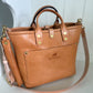 Brookie Medium Crossbody Tote in Natural Italian Full Grain Vegetable Tanned Leather