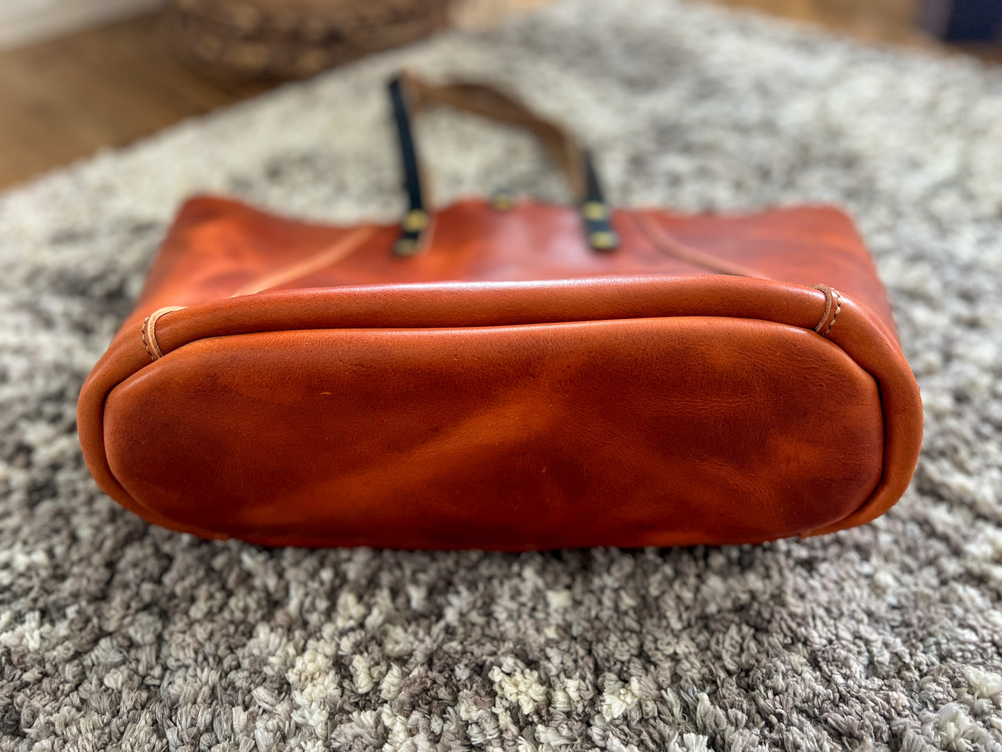 Large Shopper Tote in Horween English Tan Derby Leather