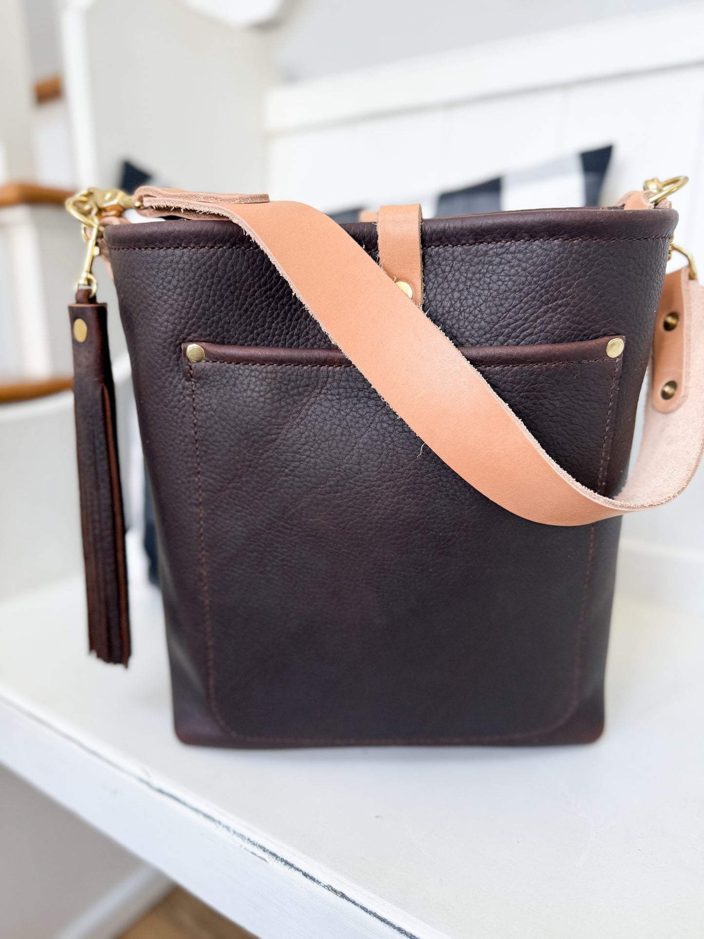 Bennett Bucket in Espresso Kodiak Full Grain Leather