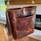 Bennett Bucket in Coffee Full Grain Bison Leather w/Dyed Strap