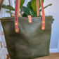 Classic Tote in Olive Italian Vachetta