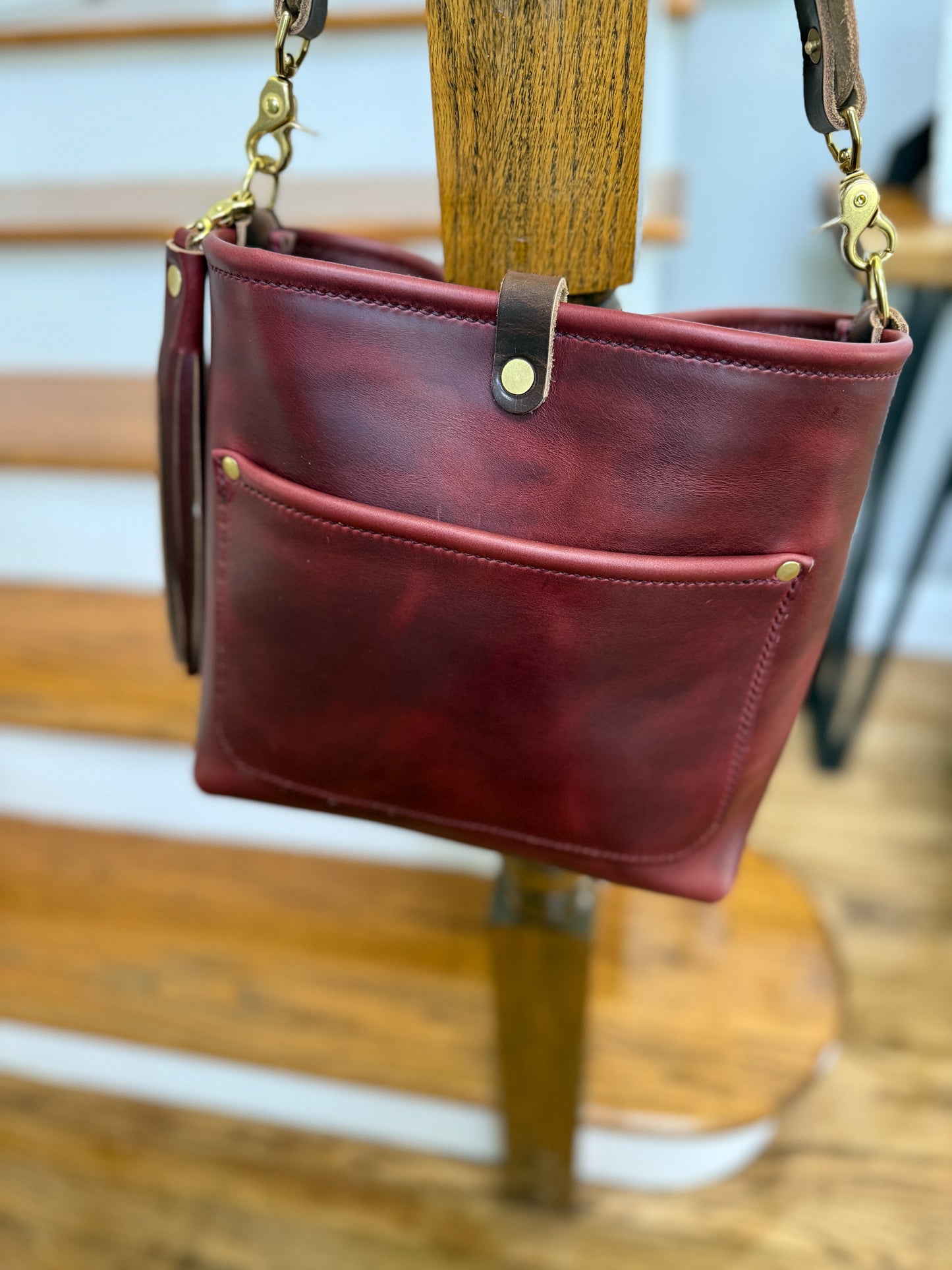 *See Description* Bennett “shorty” Bucket in Burgundy Chromexcel Horween
