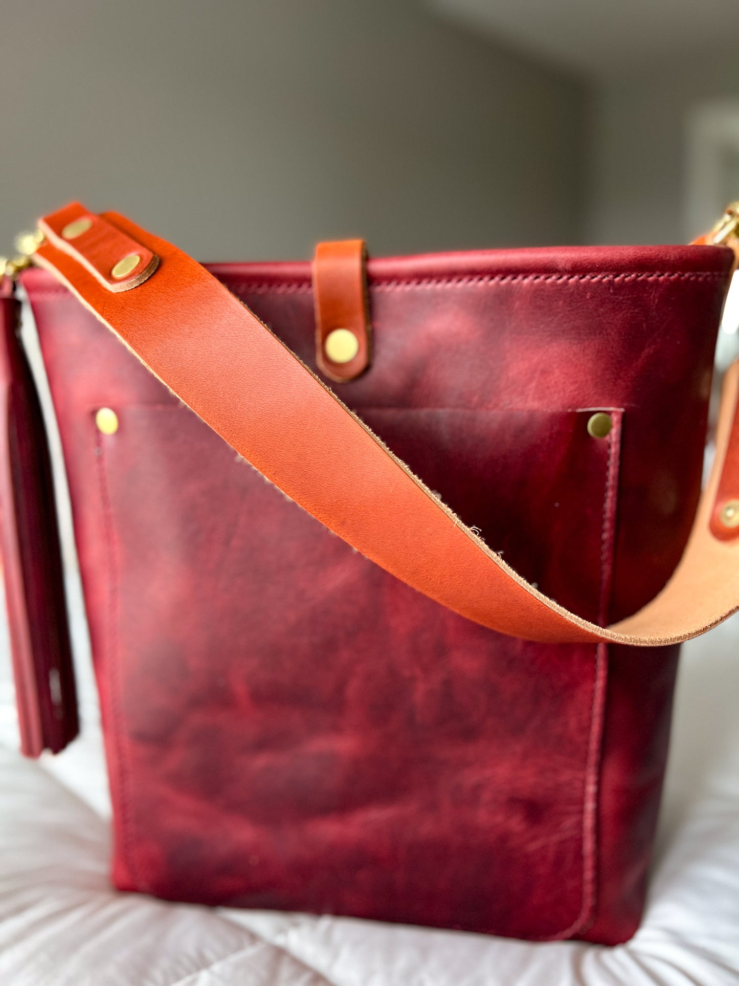 Bennett Bucket in Russet Horween Derby Leather