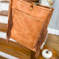 Western Bennett Bucket in Horween Natural Derby w/fringe and Candy Strap
