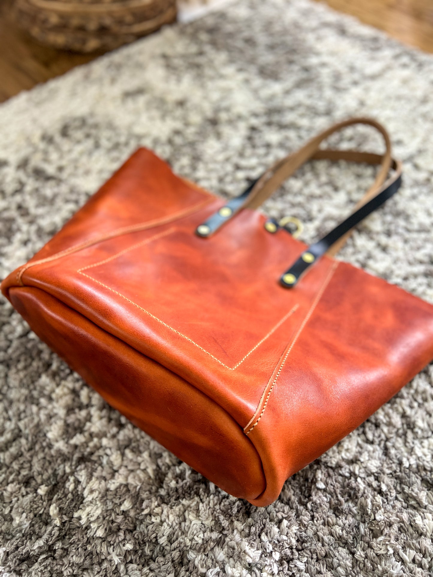 Large Shopper Tote in Horween English Tan Derby Leather