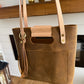 Utility Tote in Tobacco and Vachetta Leather