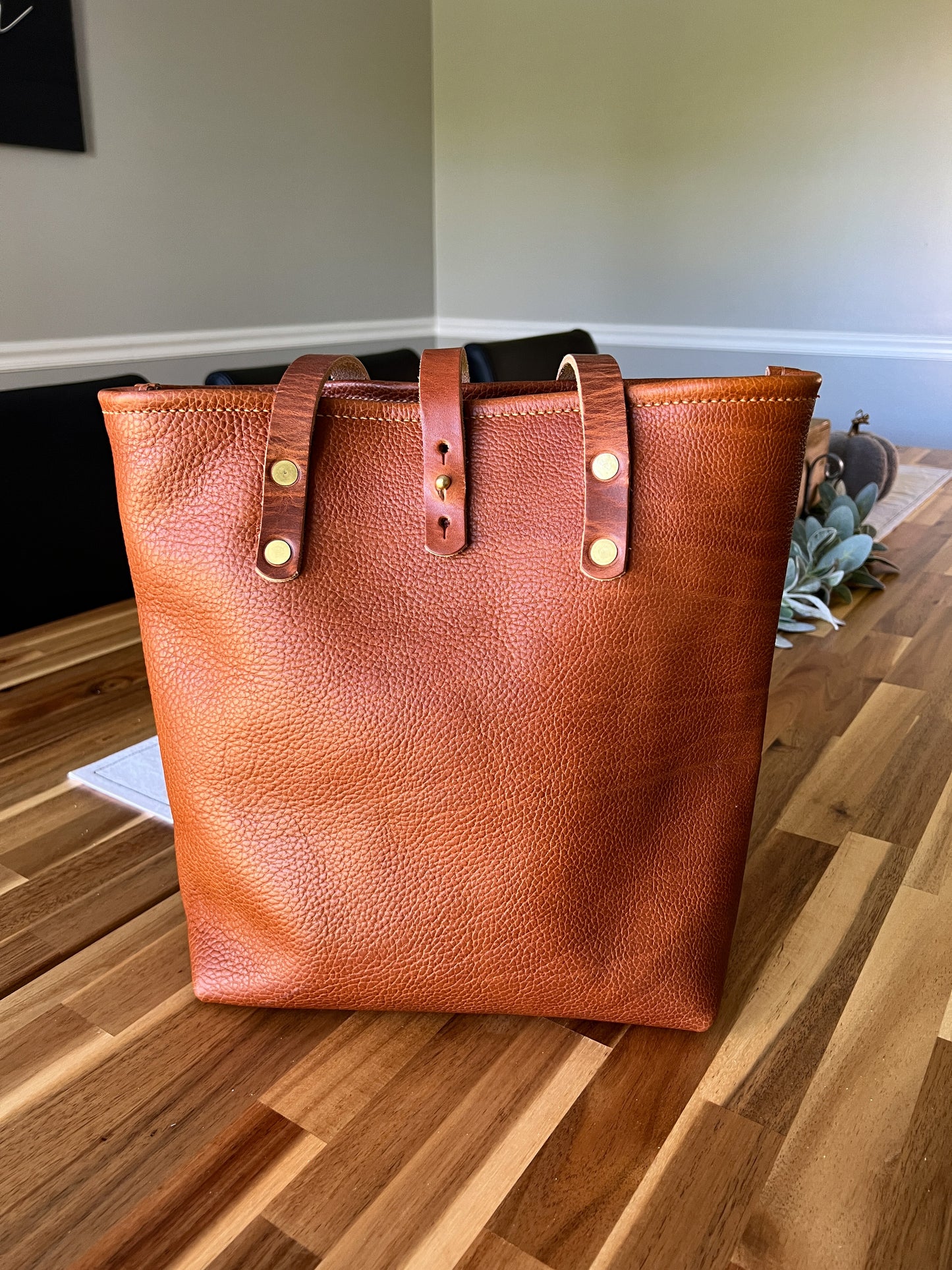 Tall Tote in Horween Montana Cognac