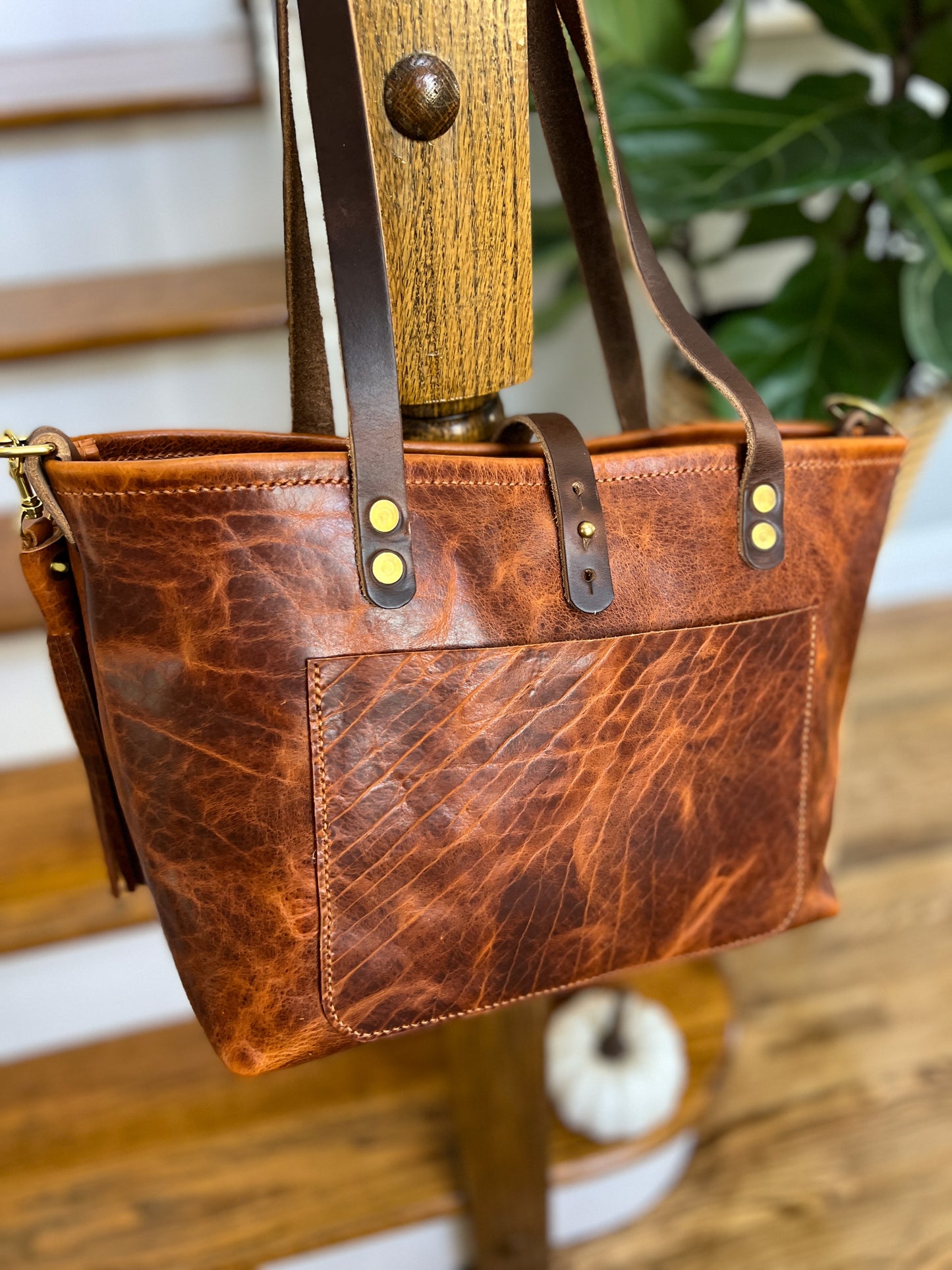 East-West Tote in Maple Glazed Bison