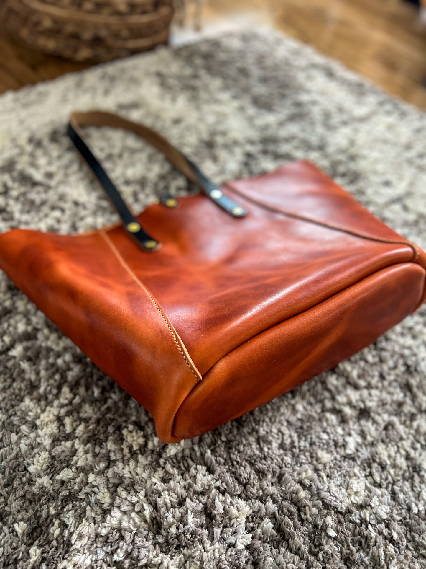 Large Shopper Tote in Horween English Tan Derby Leather