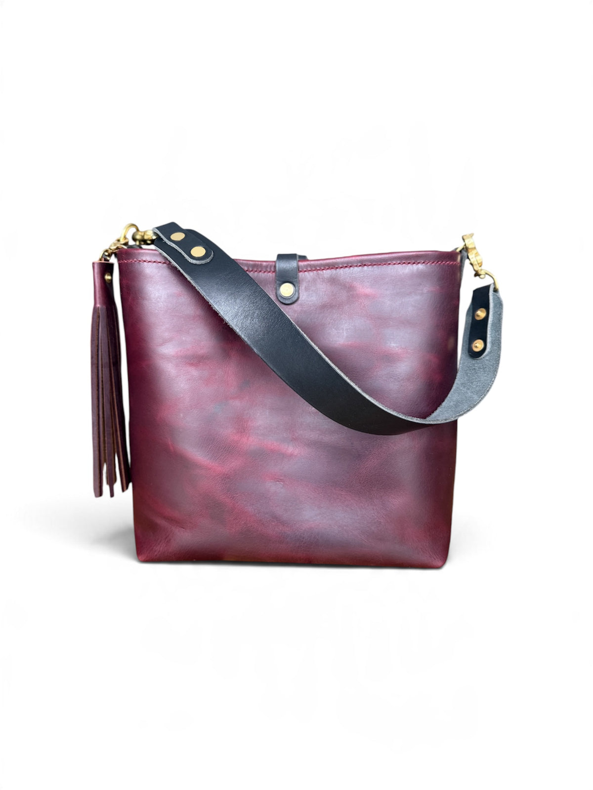 Hobo Bucket in Plum Noir Horween Horse Leather