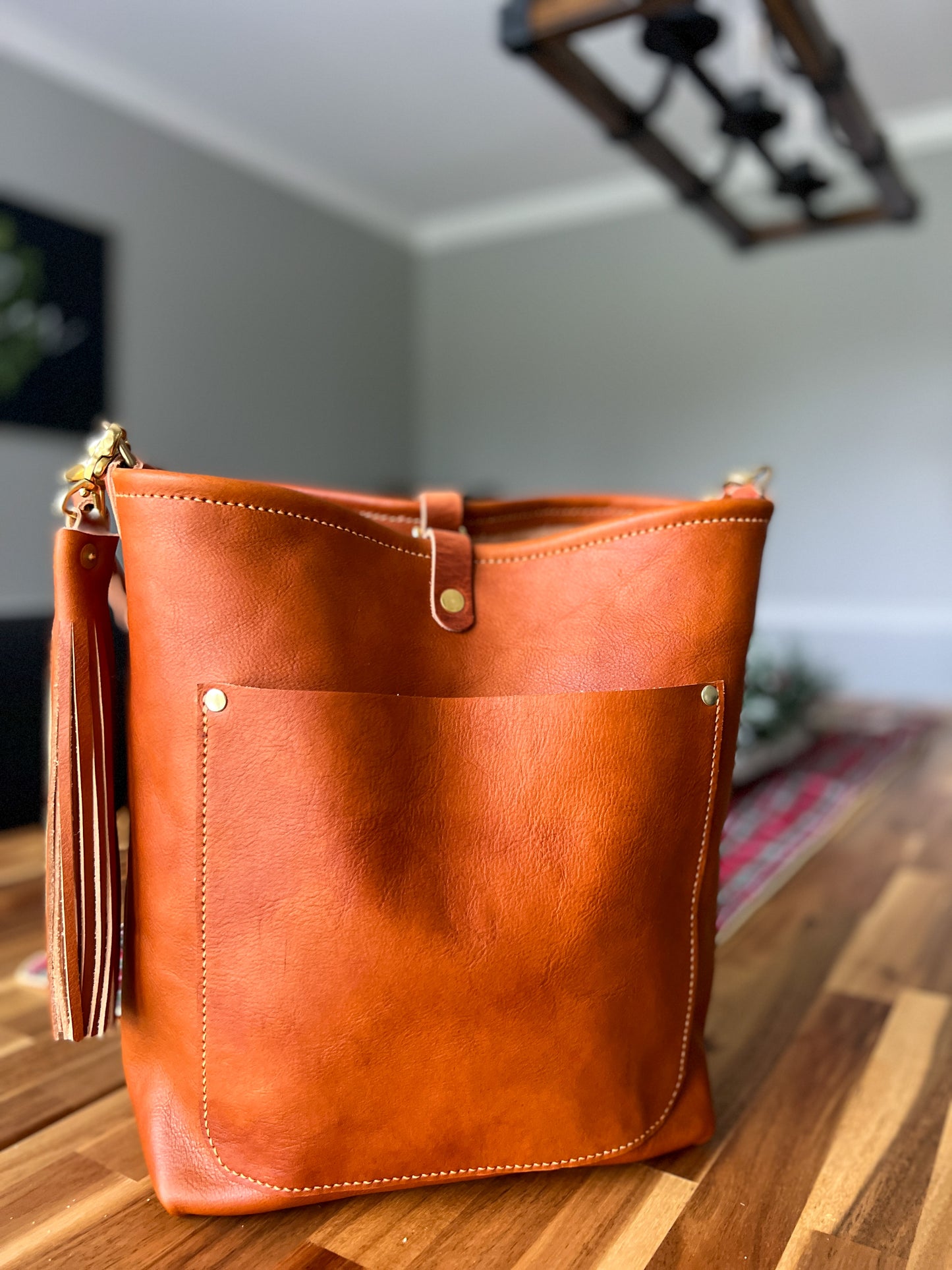 Bennett Bucket in Brown Italian Veg-Tan