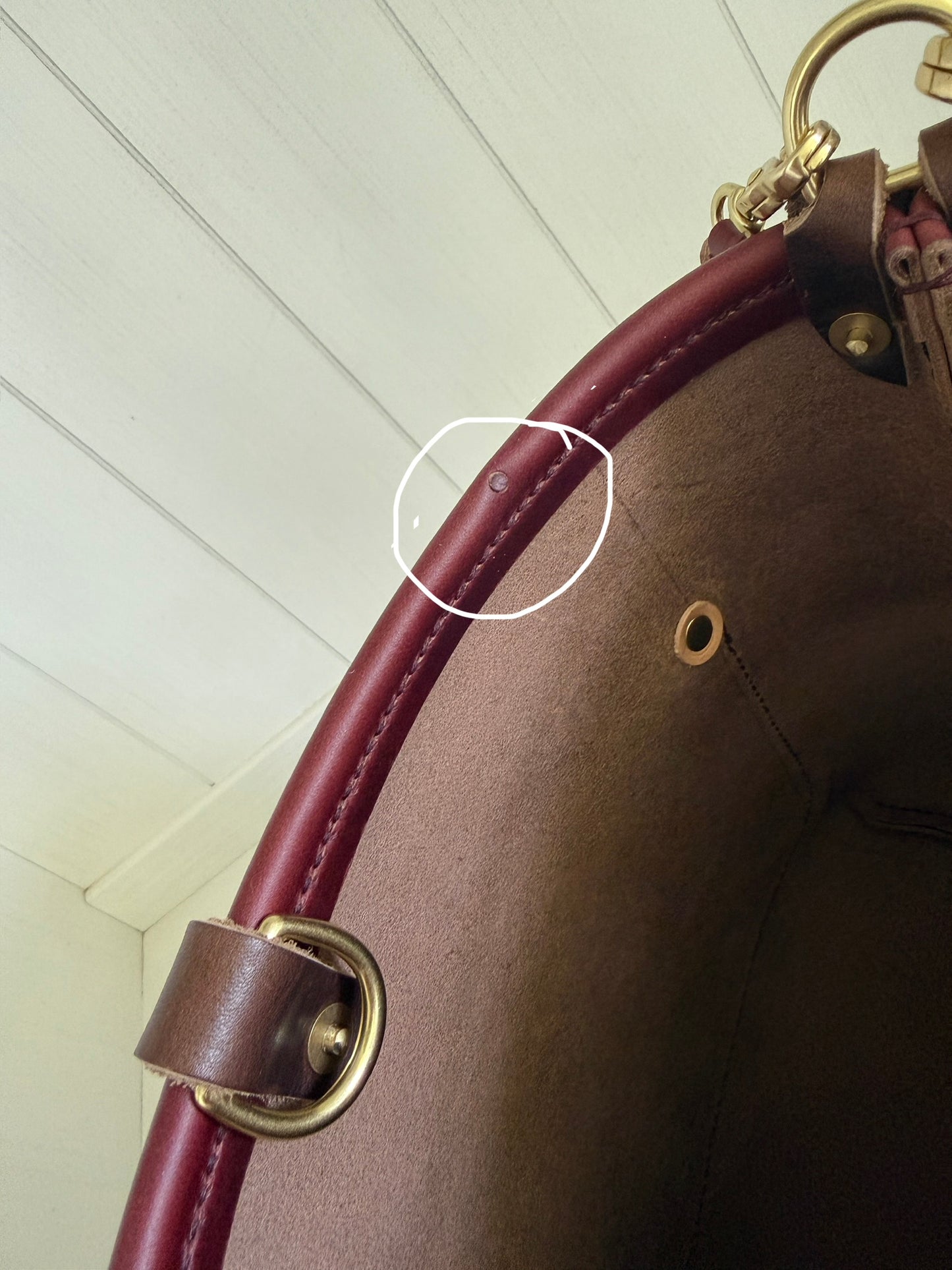 *See Description* Bennett “shorty” Bucket in Burgundy Chromexcel Horween