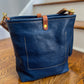 Bennett Bucket in Italian Denim Blue Vachetta Leather