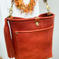 Bennett Bucket in Brick Bison Full Grain Leather w/Candy Strap