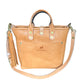 Brookie Medium Crossbody Tote in Natural Italian Full Grain Vegetable Tanned Leather