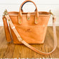 Brookie Medium Crossbody Tote in Natural Italian Full Grain Vegetable Tanned Leather