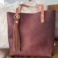 Classic Tote in Cherry Mahogany Full Grain Bison