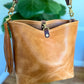 Hobo Bucket in Light Natural Horween Derby