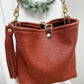 Hobo Bucket in Chestnut Full Grain Bison Leather