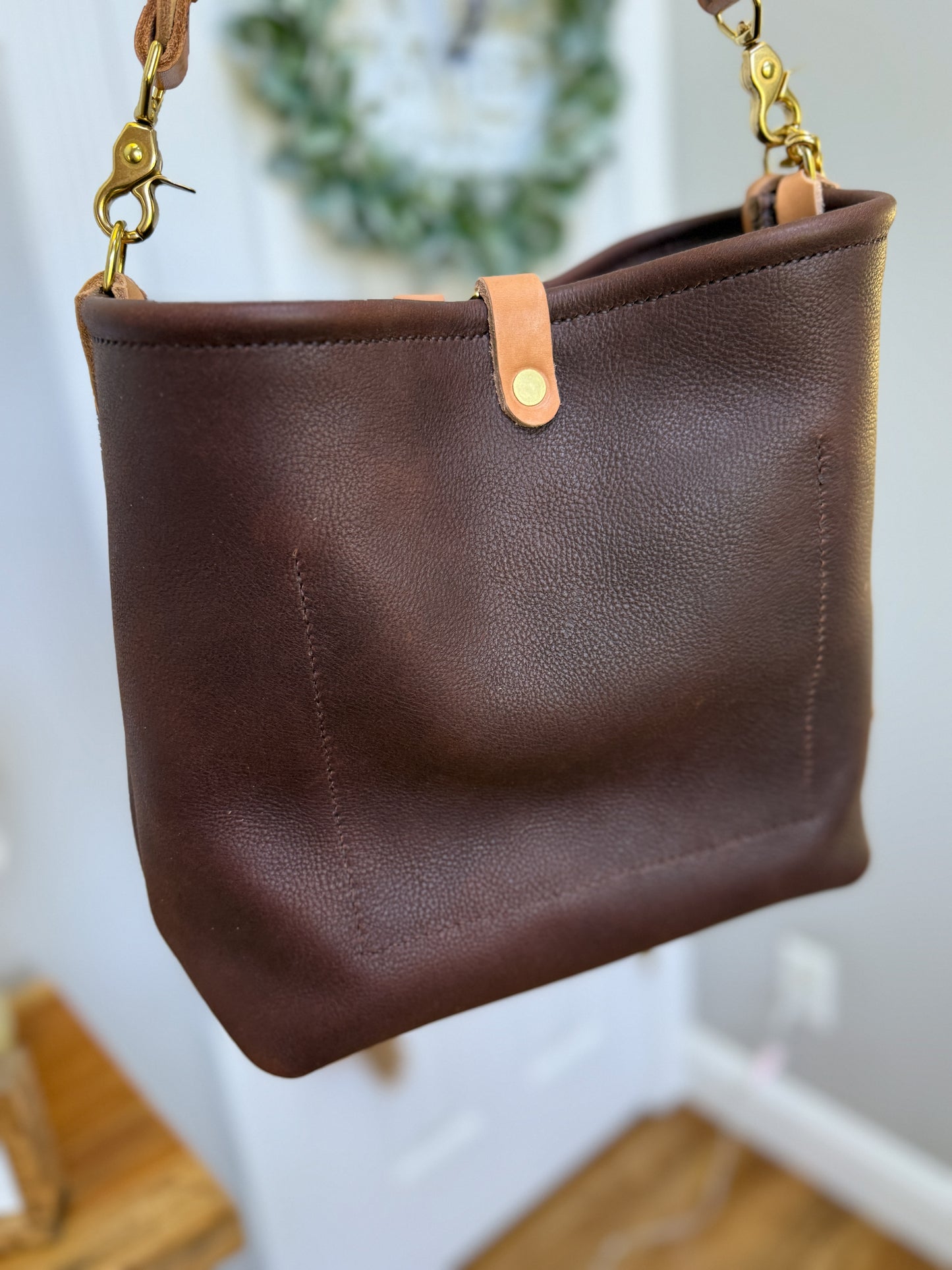 Hobo Bucket Horween Chocolate Full Grain Leather