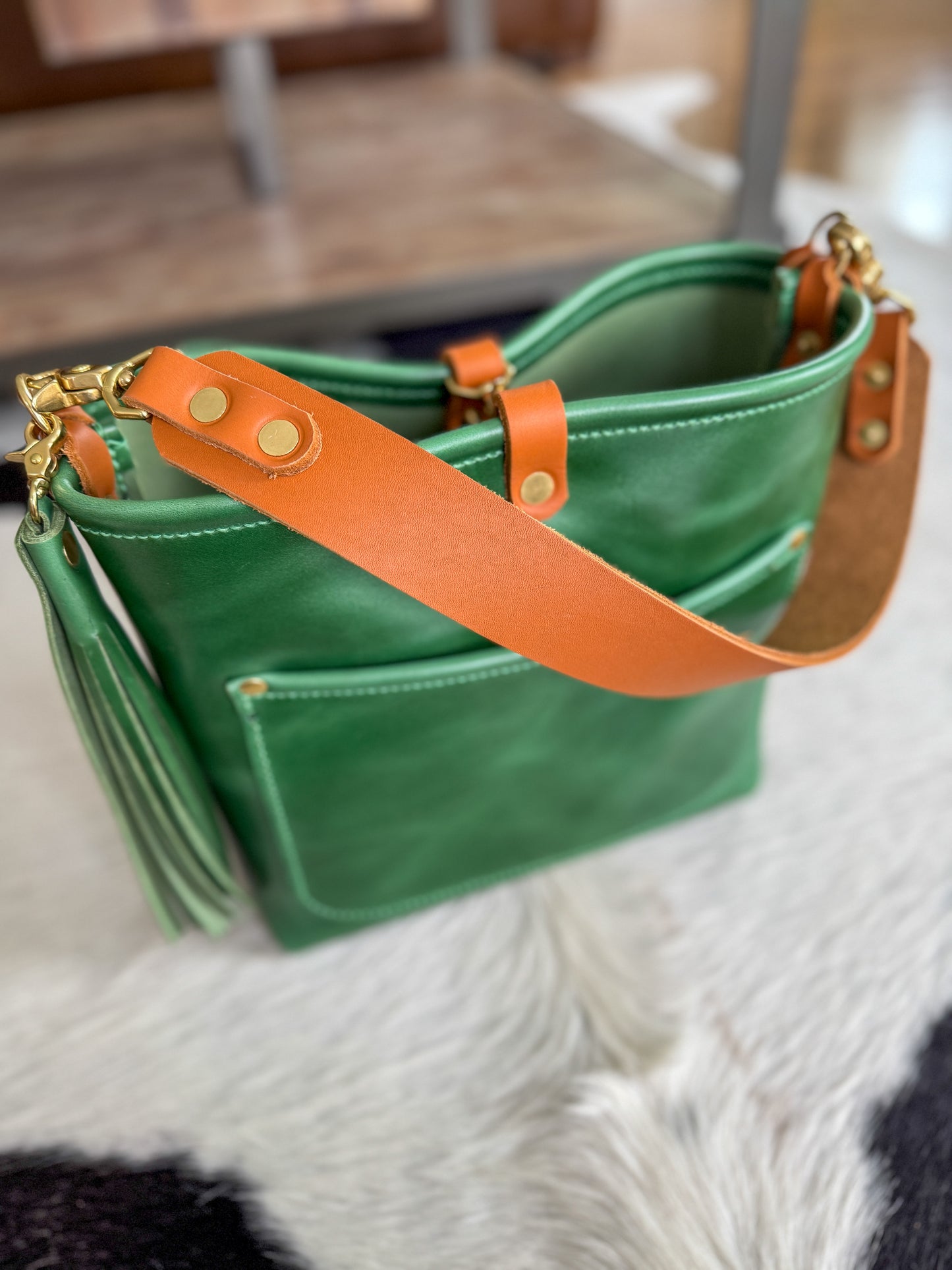 Bennett “shorty” Bucket in Shamrock Green Full Grain Leather