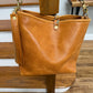 Hobo Bucket in Italian Honey Saffron Vegetable Tan w/Candy Strap