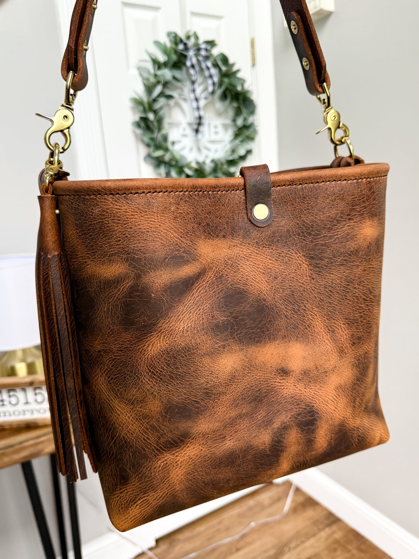 Hobo Bucket in Old Soul Full Grain Leather