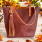 Classic Tote in Cherry Mahogany Full Grain Bison