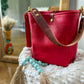 Bennett Bucket in Ruby Vachetta