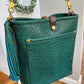 Bennett Bucket in Peacock Full Grain Bison Leather