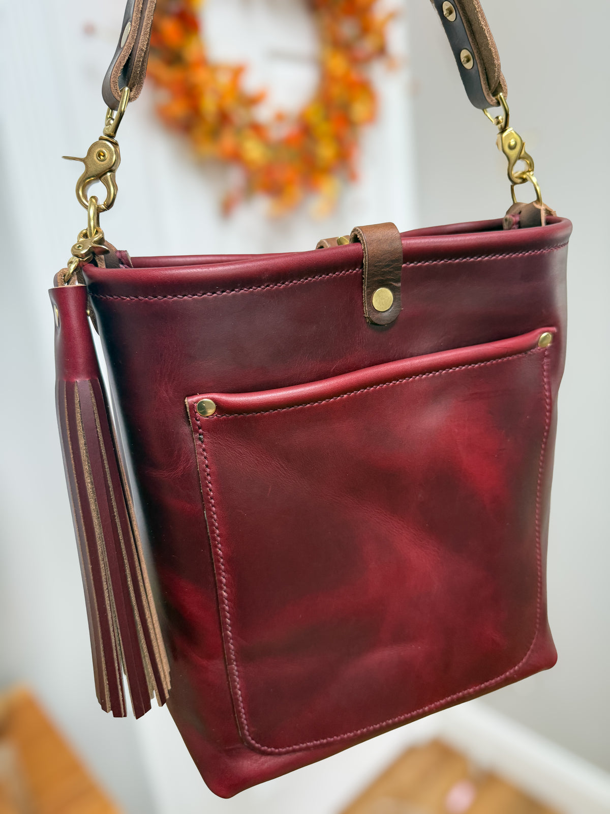 Bennett Bucket in Burgundy Chromexcel Horween