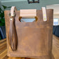 Utility Tote in Tobacco and Vachetta Leather