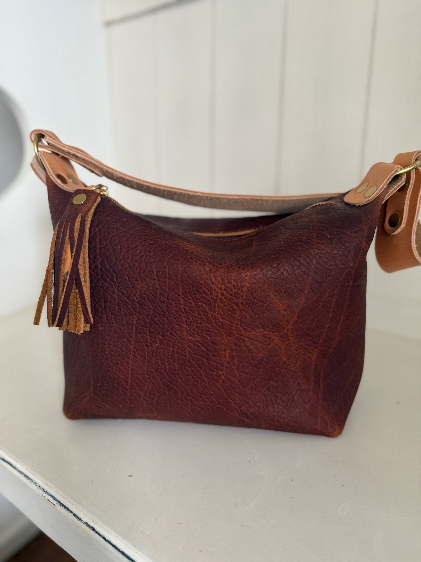 NEW Heidi Hobo Sling in Maple Cherry Shrunken Bison