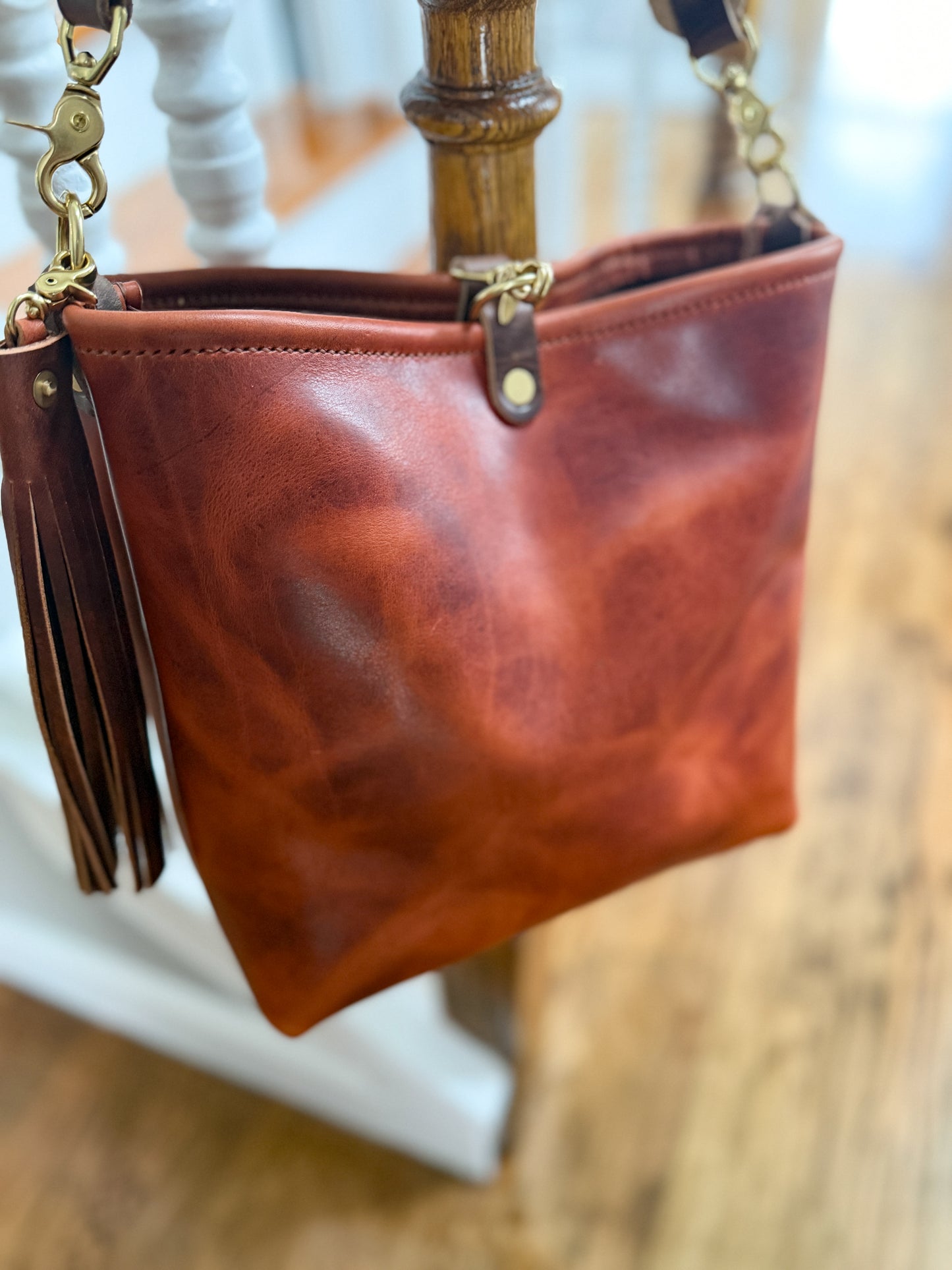 Hobo Bucket in Horween English Tan