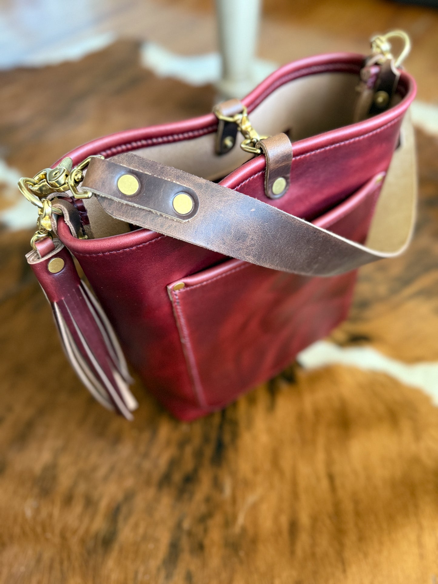 Bennett Bucket in Burgundy Chromexcel Horween