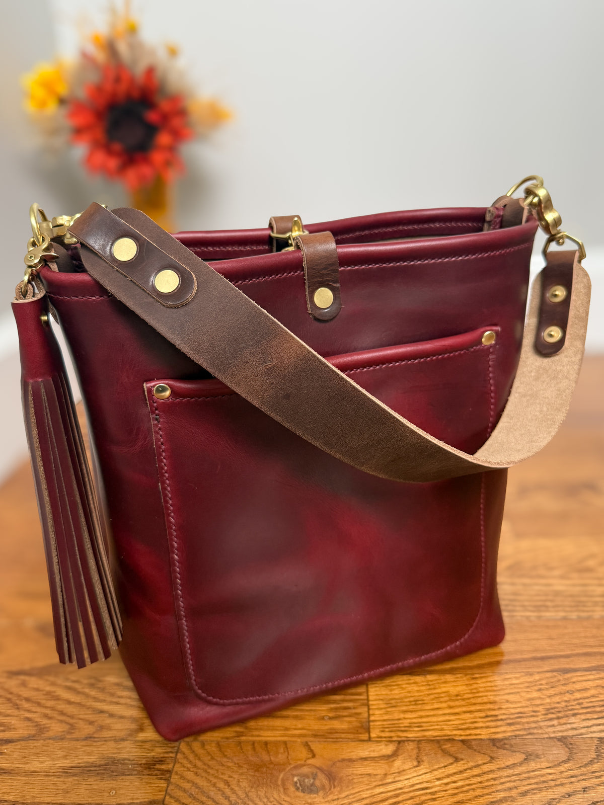 Bennett Bucket in Burgundy Chromexcel Horween